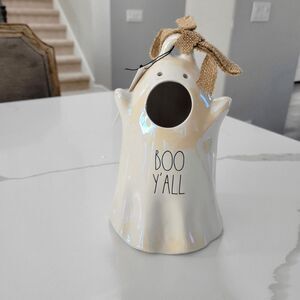 Rae Dunn "TOO CUTE TO SPOOK" Ghost Bird house HALLOWEEN DECOR